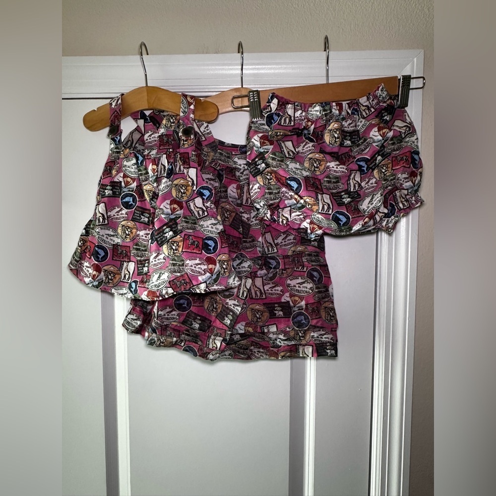Banana Republic Pink Baby Safari 3-PC Set 100% Cotton/Linen BOHO Palm Beach